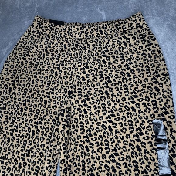 Banana Republic Sz M Women’s Pants Leopard Animal Print Wide Leg Cropped Pockets - Picture 5 of 13